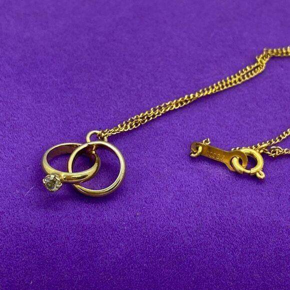 Jewelry - 💛 Gold Filled Wedding Rings Charm Necklace